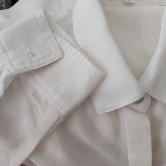 BLOUSE - COTTON CANDY LABEL - WHITE - NEW - SIZE LARGE. VERY DRESSY - Picture 6 of 7